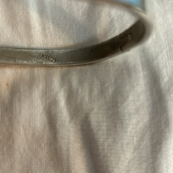 Vintage Mexico Silver Various Genuine Opals Bangle Bracelet - Picture 3 of 15